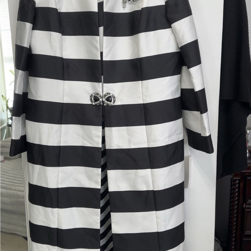 Black and White Striped Coat